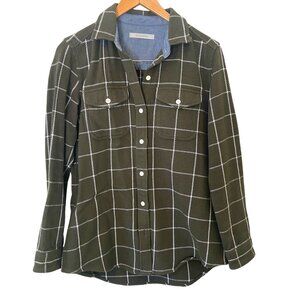 OUTERKNOWN Blanket Shirt Olive Green Plaid Small/Medium